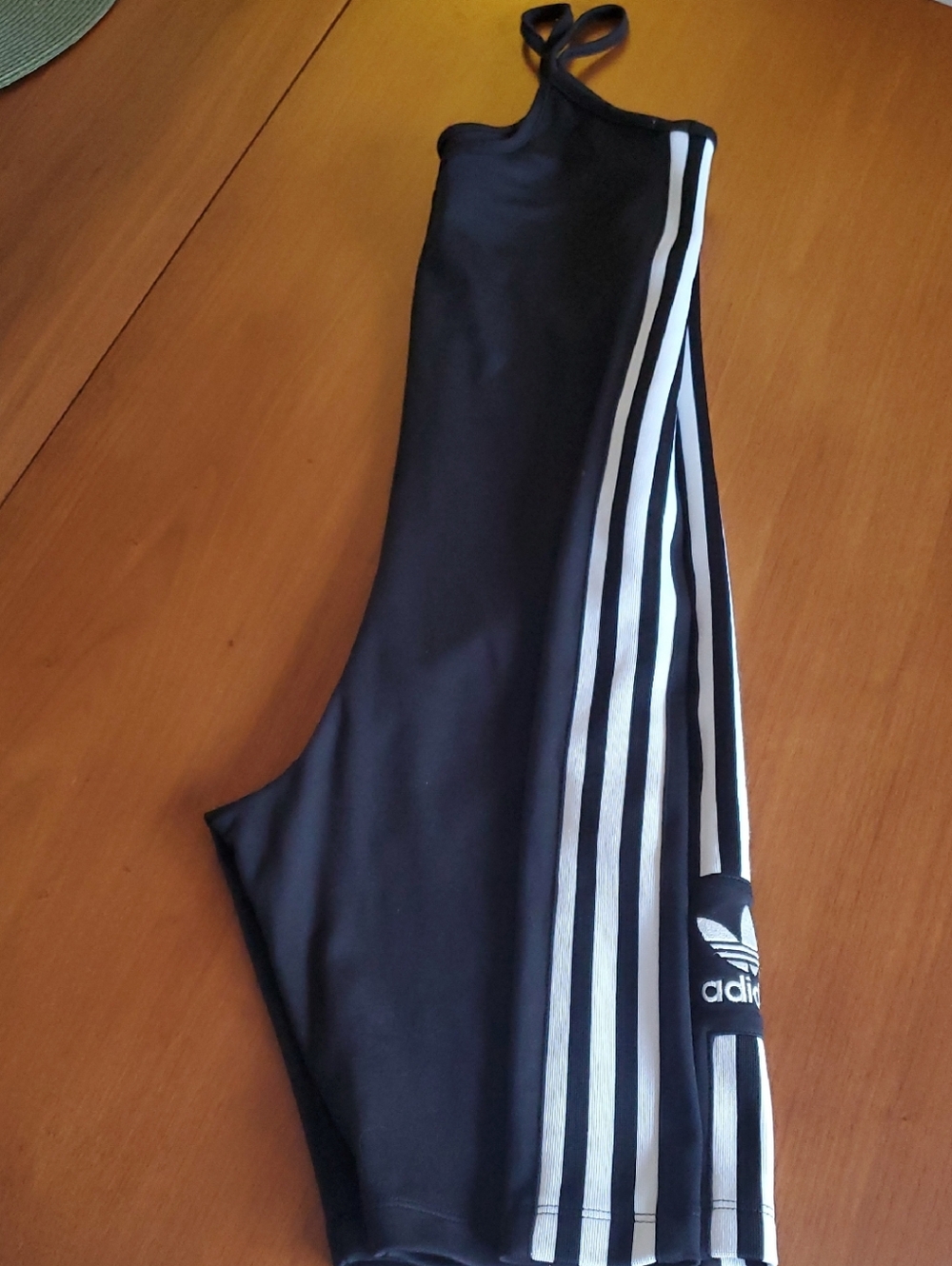 adidas Black 3 Stripe Cycling Suit